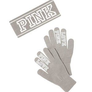 NEW Victoria's Secret LOVE PINK Headband & Gloves